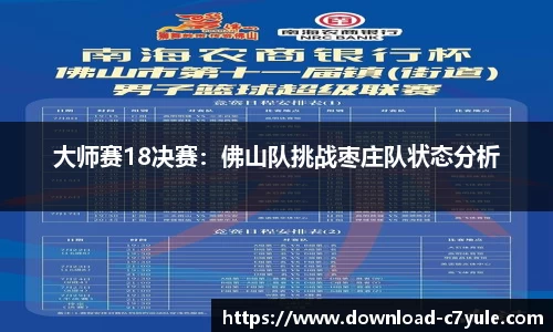 大师赛18决赛：佛山队挑战枣庄队状态分析